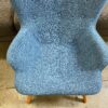 NOBLE HOUSE Cyan Modern Tufted Wingback Chair and Ottoman