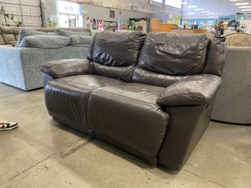 Deep Dark Brown Extra Padded Electric Loveseat Recliner