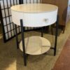 White Sintered Stone Surface Single Drawer Side Table