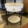 White Sintered Stone Surface Single Drawer Side Table