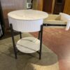 White Sintered Stone Surface Single Drawer Side Table