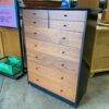 Black Framed Dresser with 9 Wood Panelled Drawers