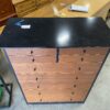 Black Framed Dresser with 9 Wood Panelled Drawers