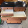 Black Framed Dresser with 9 Wood Panelled Drawers