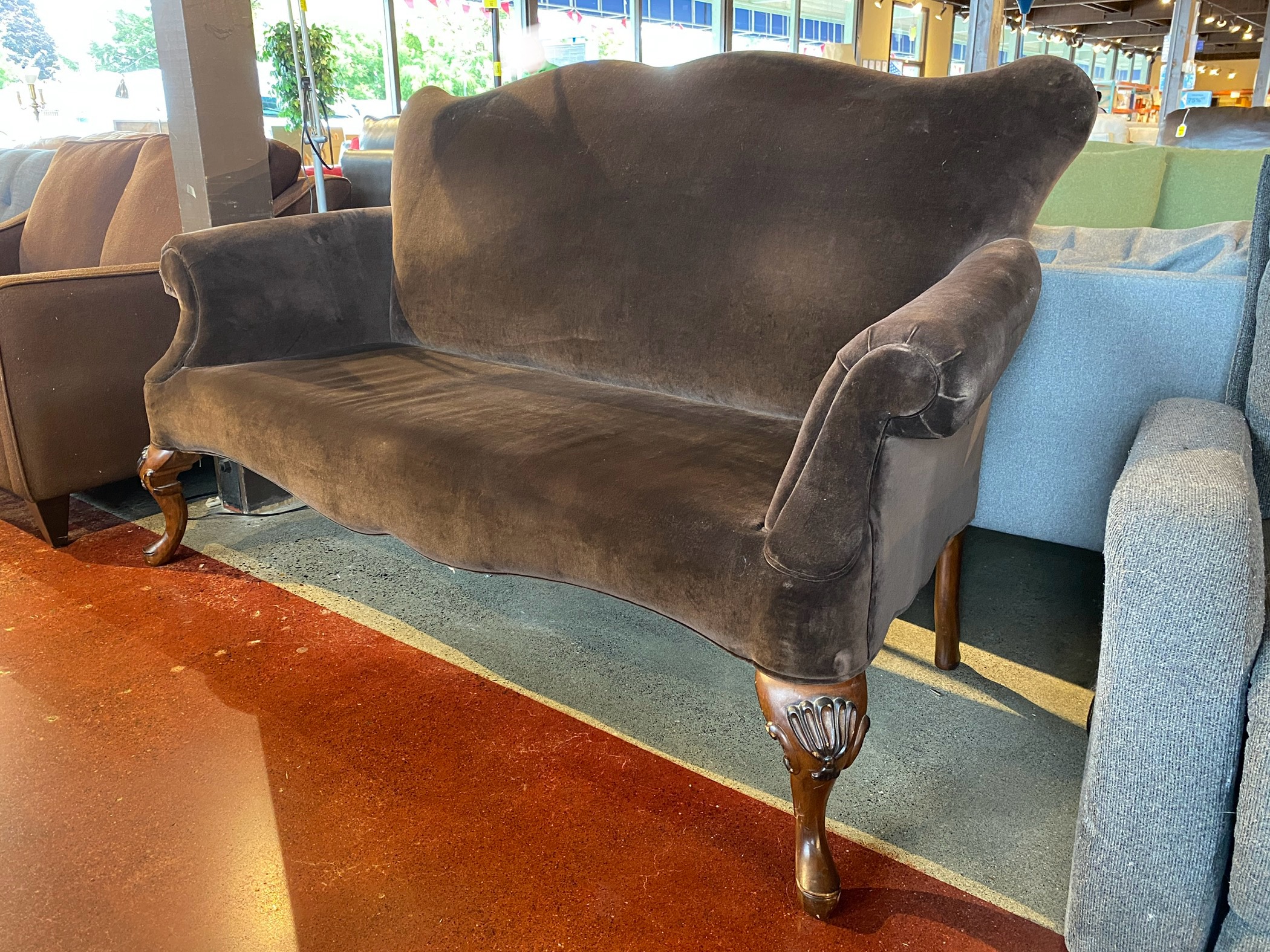 Soft Cocoa Brown Parlor Couch