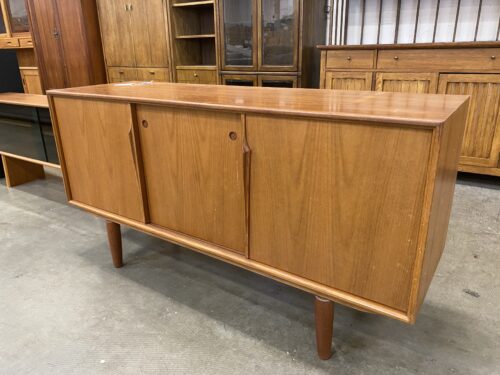 Compact Danish Modern Teak 3 Door Credenza