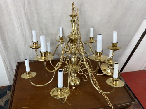 Elegant Brass 12-Light Chandelier