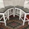 LONGWOOD FOREST Set of 4 White & Grey Bar Stools