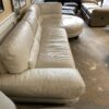 ITALSOFA White Leather Sofa w/ Round Lounger