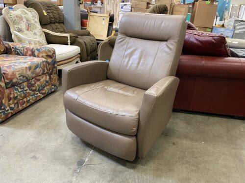 Deep Beige Manual Rocking Swivel Recliner