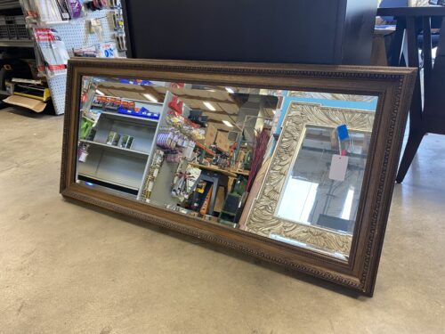 Vintage Carved Wood Frame Hallway Mirror