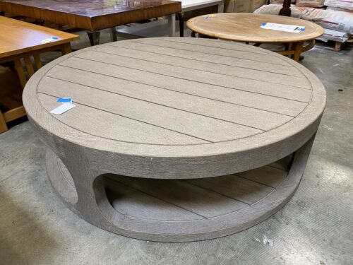 RESTORATION HARDWARE Bora Grey Reclaimed Oak Circuler Coffee Table