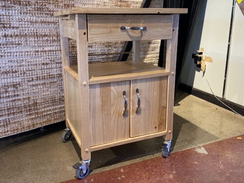 Sturdy Blonde Kitchen Cart w/ Heavy Duty Wheels