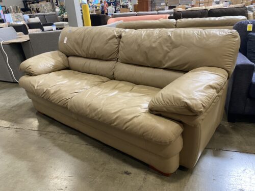 Puffy Tan Double Padded Sofa