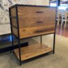 CRATE & BARREL Knox Black Trim & Walnut Low Storage Bookshelf