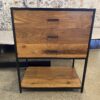 CRATE & BARREL Knox Black Trim & Walnut Low Storage Bookshelf