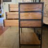 CRATE & BARREL Knox Black Trim & Walnut Low Storage Bookshelf