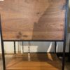 CRATE & BARREL Knox Black Trim & Walnut Low Storage Bookshelf