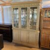 Butter Yellow Glass Door Hutch