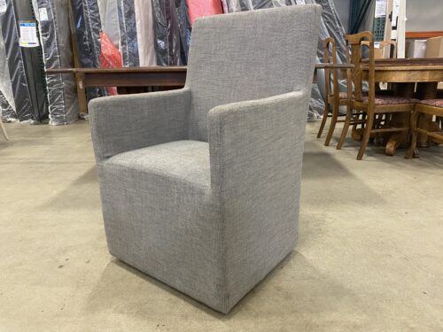 RESTORATION HARDWARE Ellison Track Arm Fabric Dining Chair in Grey