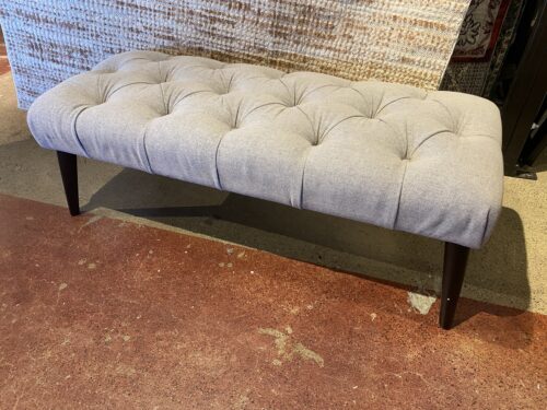 Tufted Indoor Grey Bench