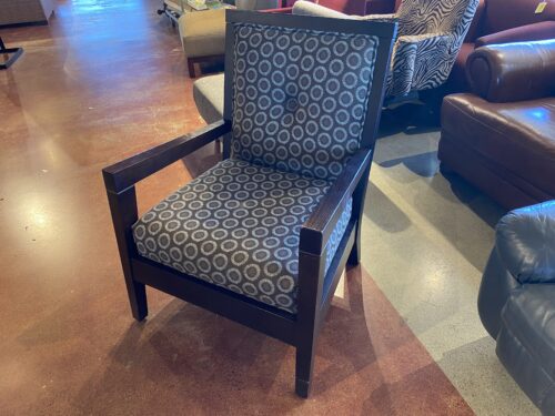 NAJARIAN FURNITURE Wood Frame Chair with Circle Pattern Upholstery