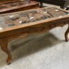Hand Carved Farm Scene Wood Coffee Table
