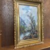 Gold Framed River Scene Oil Painting
