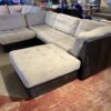 Brown and Tan Modular Sectional Couch with Ottoman