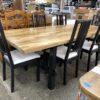 IKEA Skogsta Blonde & Black Wooden Dining Set