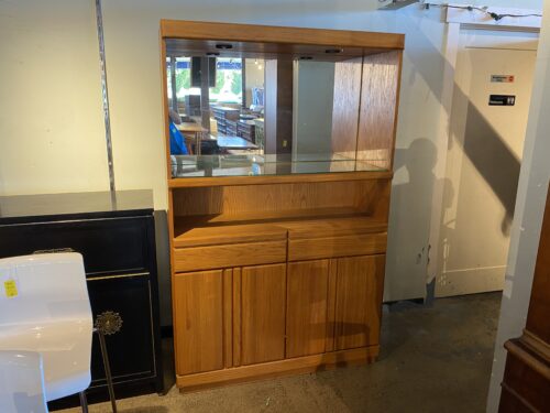 Double Wide Open Shelf Display Hutch