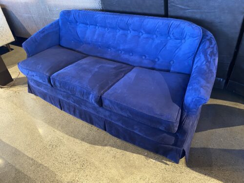 Petite Navy Blue Tufted Back Couch