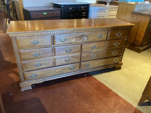 Traditional Style Seven Drawer Wide Dresser