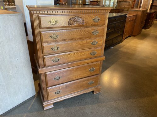 Traditional Style Five Drawer Tall Dresser