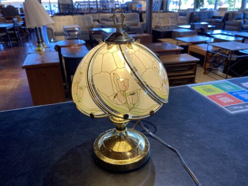 Mini Touch Lamp with Glass Floral Shade