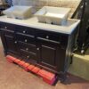 JAMES MARTIN VANITIES Brookfield 60-in Black Onyx Undermount Double Sink Bathroom Vanity with White Zeus Quartz Top