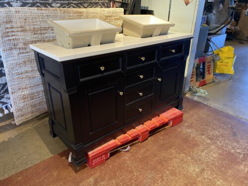 JAMES MARTIN VANITIES Brookfield 60-in Black Onyx Undermount Double Sink Bathroom Vanity with White Zeus Quartz Top