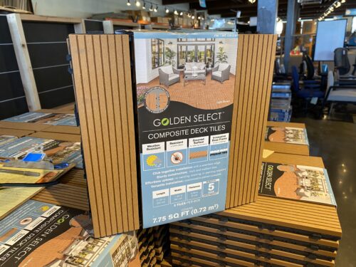 GOLDEN SELECT Composite Deck Tiles - Light Brown (7.75 Sq Ft)
