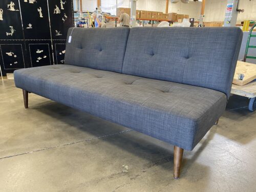 Smokey Grey Futon with Modern Walnut Legs