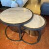 Outdoor Marble Pattern Top Nesting Tables (Set of 2)