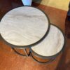Outdoor Marble Pattern Top Nesting Tables (Set of 2)