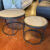 Outdoor Marble Pattern Top Nesting Tables (Set of 2)