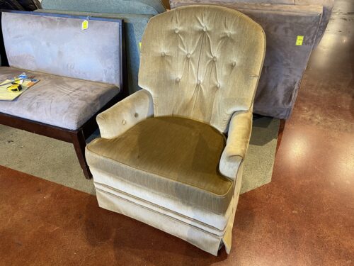 Vintage Gold Velvet Swivel Chair