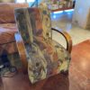 Retro Pattern Accent Chair with Bentwood