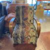 Retro Pattern Accent Chair with Bentwood