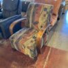 Retro Pattern Accent Chair with Bentwood