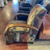 Retro Pattern Accent Chair with Bentwood