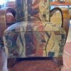 Retro Pattern Accent Chair with Bentwood
