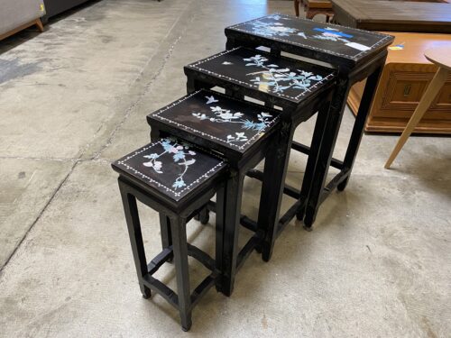 Set of 4 Nesting Chinoiserie End Tables