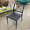 RESTORATION HARDWARE Black Metal Patio Chair with Cross Back